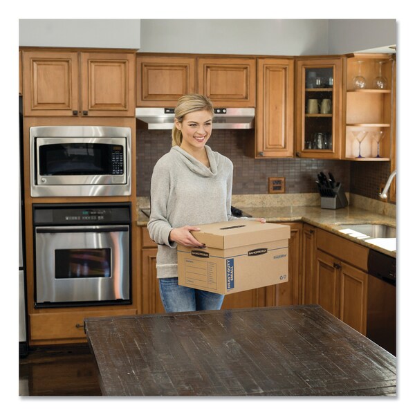 Max Strength Moving Boxes, Med, (HSC), 18.5x12.25x12, Kraft/Blue, PK8