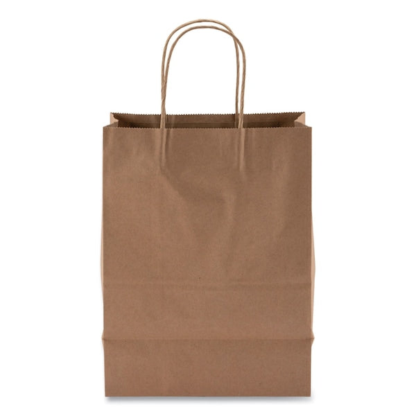 Kraft Paper Bags, Natural Kraft Flat Handles, 8" x 5" x 11", Natural, PK250