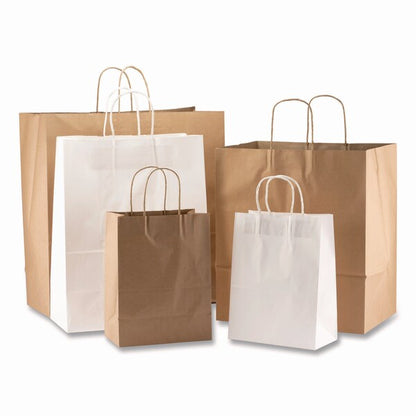 Kraft Paper Bags, Natural Kraft Flat Handles, 13" x 7" x 17", Natural, PK250