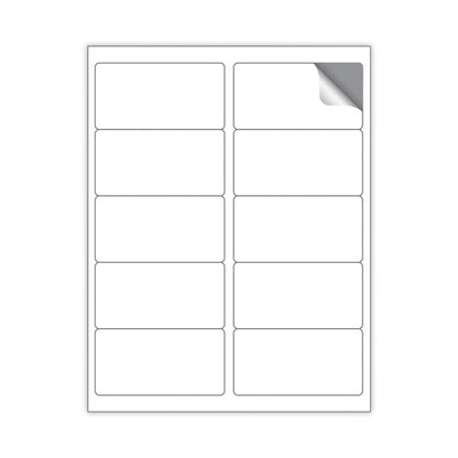 White Laser/Inkjet Shipping and Address Labels, 2 x 4, White, PK2500