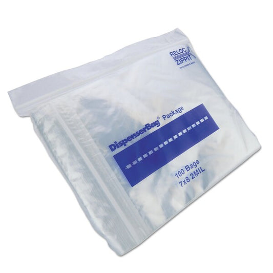 Plastic Zipper Bags, 2 mil, 7" x 8", Clear, PK1000