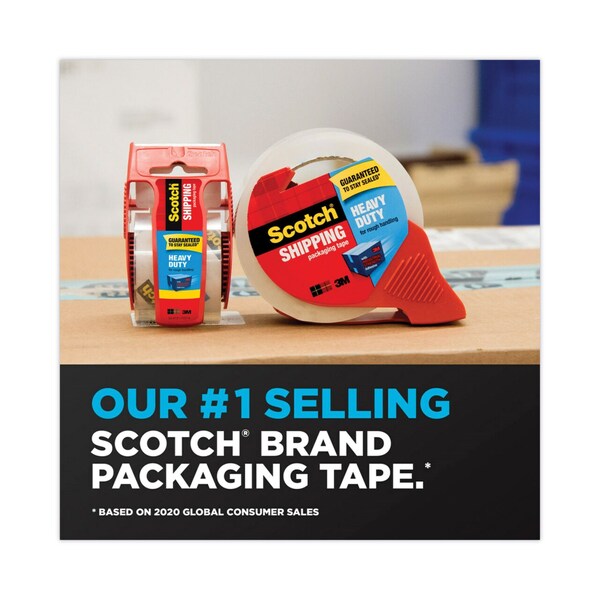 Packaging Tape Dispenser with Two Rolls of Tape, 1.88 x 54.6yds