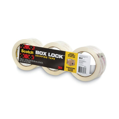 Box Lock Shipping Packaging Tape, 3 in. Core, 1.88 in. x 54.6 yds, Clear, PK3, 3PK