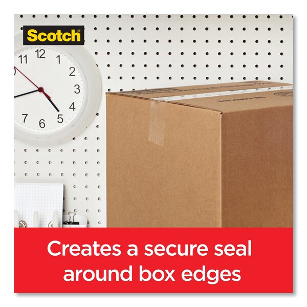 Box Lock Shipping Packaging Tape, 3" Core, 1.88" x 54.6 yd, Clear, PK6