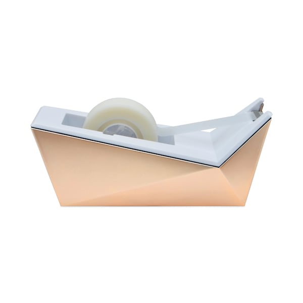 Facet Design 1-Handed Dispenser, 3/4x350 Tape Roll, 1in Core, Copper