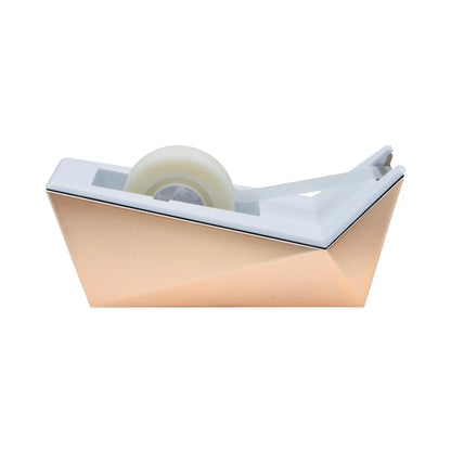 Facet Design 1-Handed Dispenser, 3/4x350 Tape Roll, 1in Core, Copper