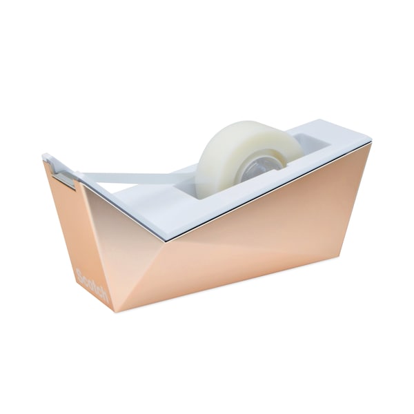 Facet Design 1-Handed Dispenser, 3/4x350 Tape Roll, 1in Core, Copper