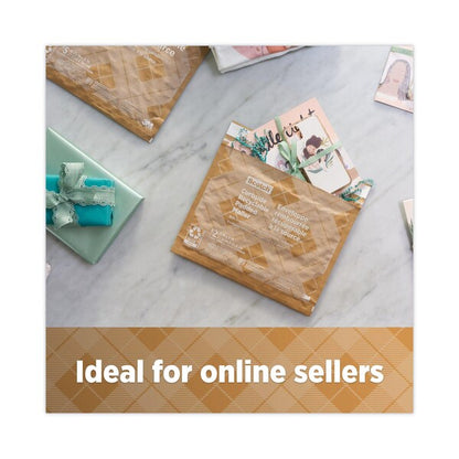 Curbside Recyclable Padded Mailer, #6, Self-Adhesive, Interior Dimensions: 12.9x17.8, Kraft, 50PK