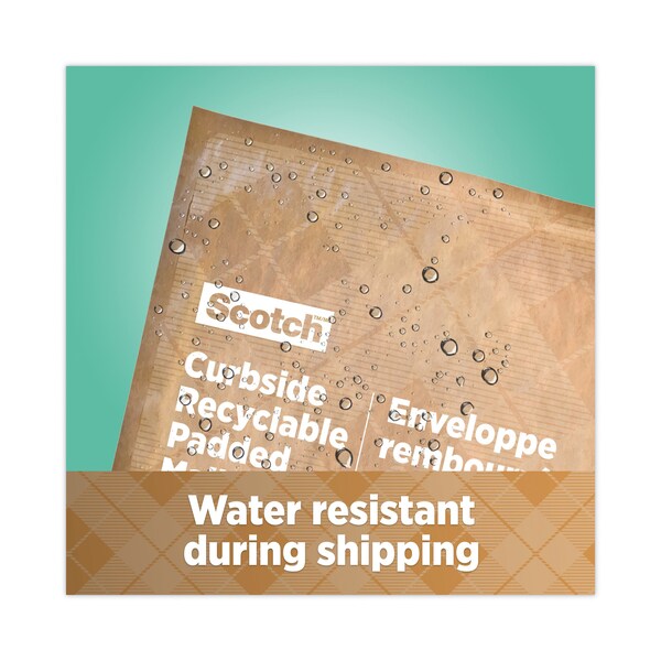 Curbside Recyclable Padded Mailer, #6, Self-Adhesive, Interior Dimensions: 12.9x17.8, Kraft, 50PK
