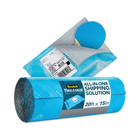Flex and Seal Shipping Roll, 15" x 20 ft., Blue/Gray