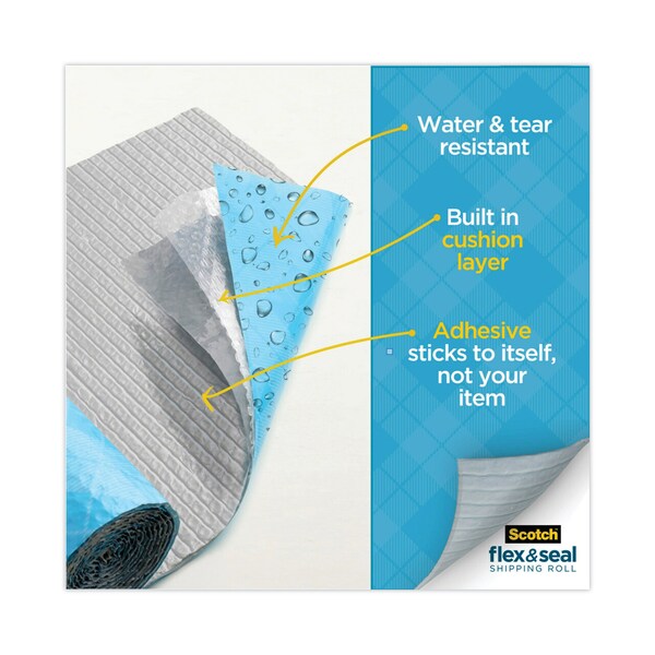 Flex and Seal Shipping Roll, 15" x 20 ft., Blue/Gray