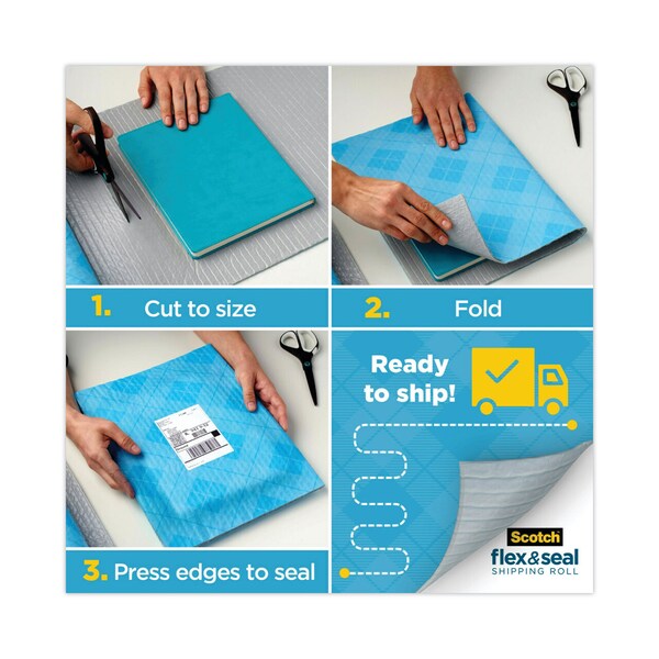 Flex and Seal Shipping Roll, 15" x 20 ft., Blue/Gray