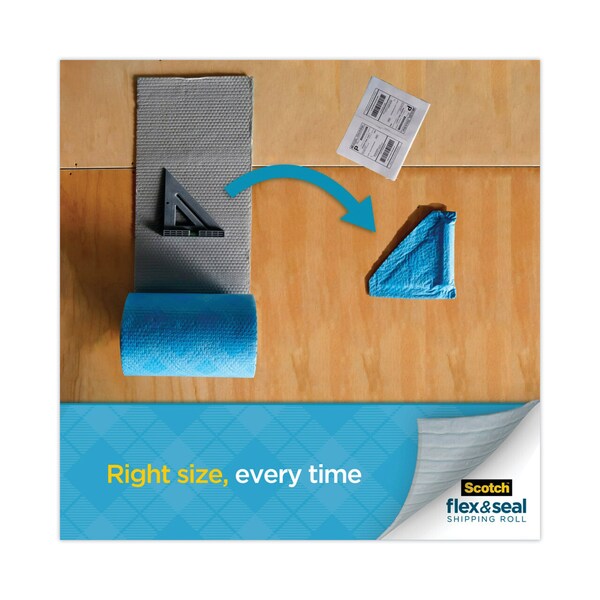 Flex and Seal Shipping Roll, 15" x 20 ft., Blue/Gray