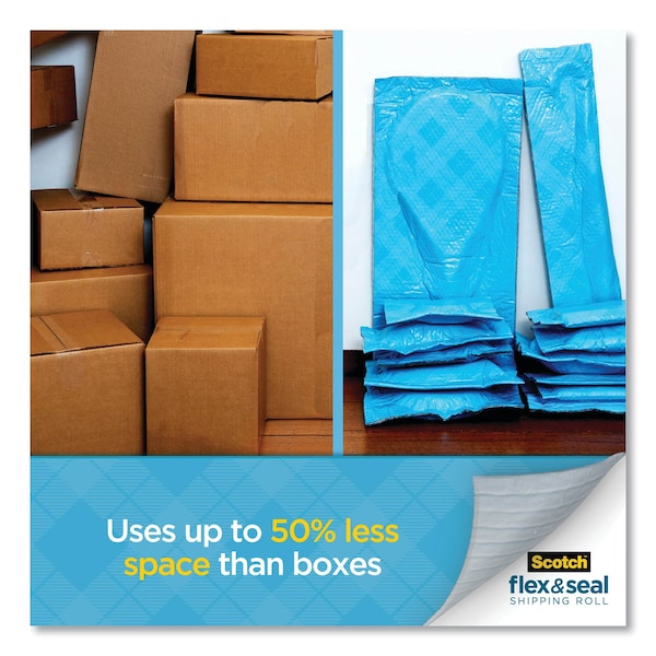 Flex and Seal Shipping Roll, 15" x 50 ft., Blue/Gray