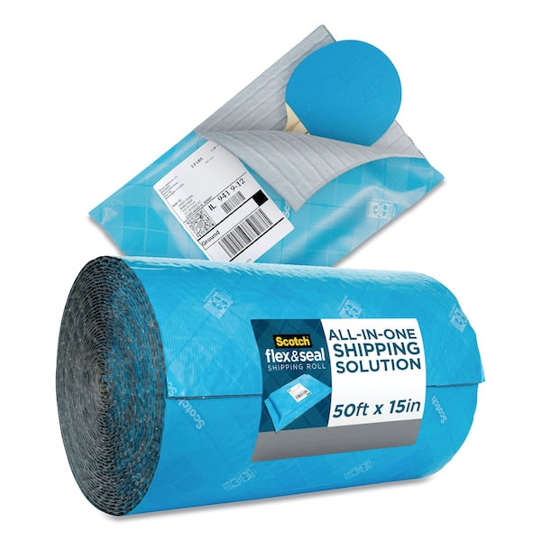 Flex and Seal Shipping Roll, 15" x 50 ft., Blue/Gray