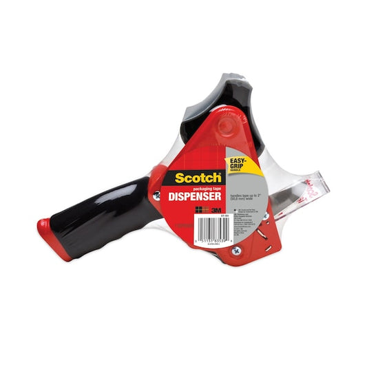 Pistol Grip Packaging Tape Dispenser, 3in Core, Metal, Red