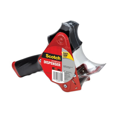 Pistol Grip Packaging Tape Dispenser, 3in Core, Metal, Red
