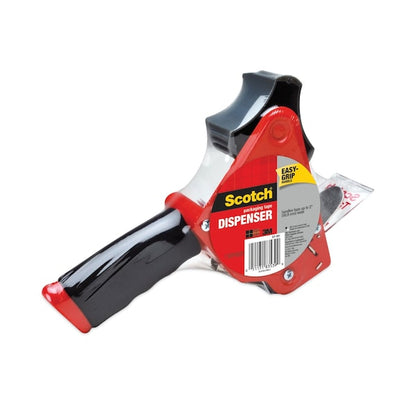 Pistol Grip Packaging Tape Dispenser, 3in Core, Metal, Red