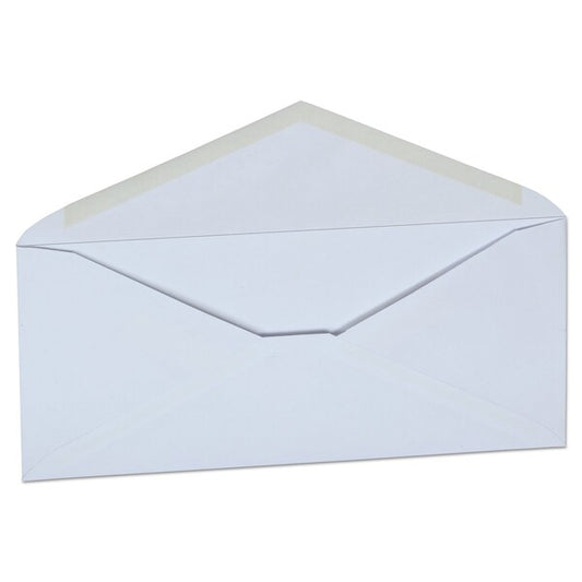 White Envelope, #10, Commercial Flap, Gummed Closure, 4.13 x 9.5, White, PK500 PK