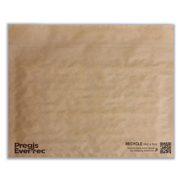 EverTec Curbside Recyclable Padded Mailer, #4, Kraft Paper, Self-Adhesive, 14x9, Brown, 150PK