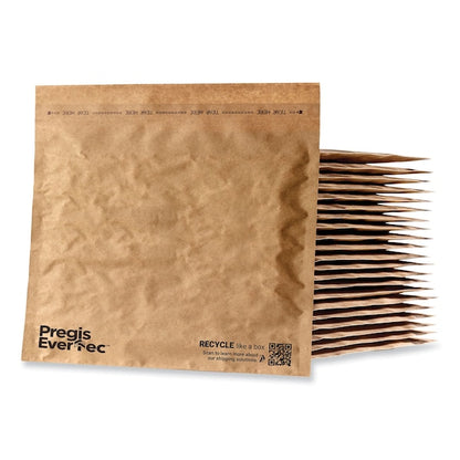 EverTec Curbside Recyclable Padded Mailer, #6, Kraft Paper, Self-Adhesive, 14x18, Brown, 50PK