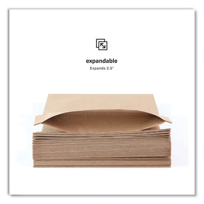 Expandable Mailer, Self-Adhesive Closure, 13.5 x 15.37 x 2.5, Kraft, 250PK