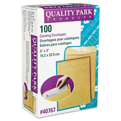 Catalog Envelope, #1, Cheese Blade Flap, Gummed, 6 x 9, Kraft, PK100