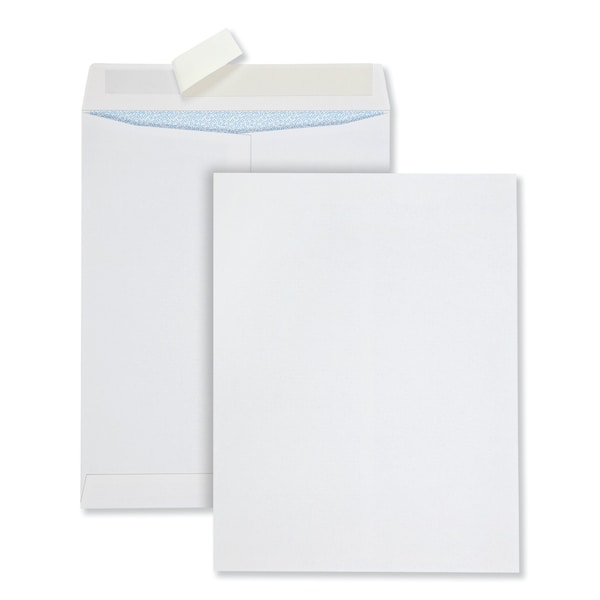 Redi-Strip Security Tinted Envelope, #13 1/2, Square, 10x13, Wt, PK100