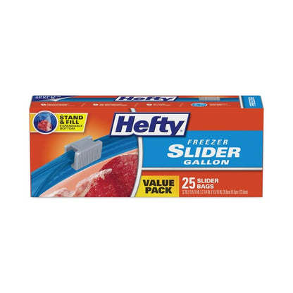 Slider Bags, 1 gal, 2.5 mil, 10.56" x 11", Clear, PK25