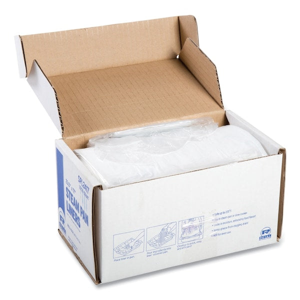 Steam Pan Liners With Twist Ties, For 1/2 Pan Sized Steam Pans, 0.02 mil, 17in. x 23.5in., 250PK