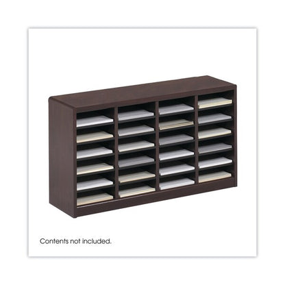Wood/Fiberboard E-Z Stor Sorter, 24 Sections, 40 x 11 3/4 x 23, Mahogany