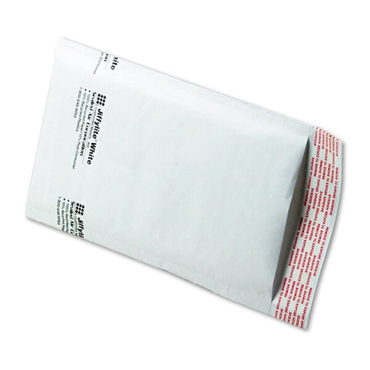 Jiffylite Self-Seal Bubble Mailer, #00, Barrier Bubble Air Cell Cushion, 5x10, White, 250PK