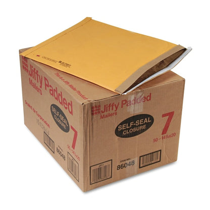 Padded Mailer, #7, Paper Lining, Self-Adhesive, 14.25x20, Kraft, PK50