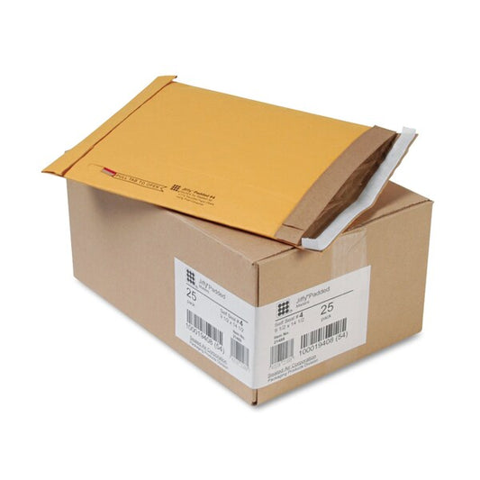 Padded Mailer, #4, Paper Lining, Self-Adhesive, 9.5x14.5, Kraft, PK25