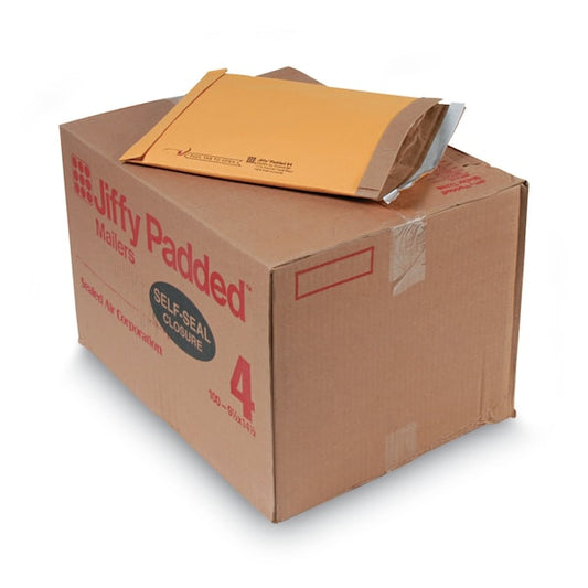 Padded Mailer, #4, Paper Lining, Self-Adhesive, 9.5x14.5, Kraft, PK100