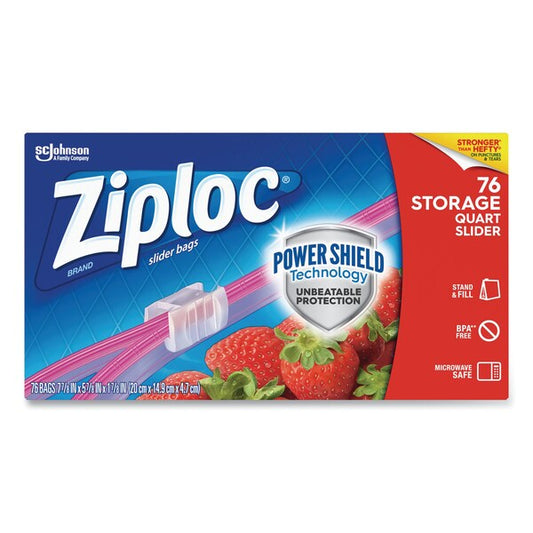 Slider Storage Bags, 1 qt, 5.88" x 7.88", Clear, PK9