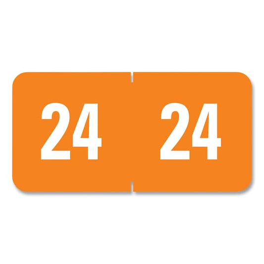 Yearly End Tab File Folder Labels, 24, 0.5 x 1, Orange, 250PK