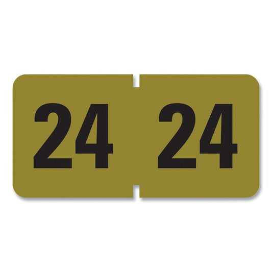 Yearly End Tab File Folder Labels, 2024, Gold, 500/Roll