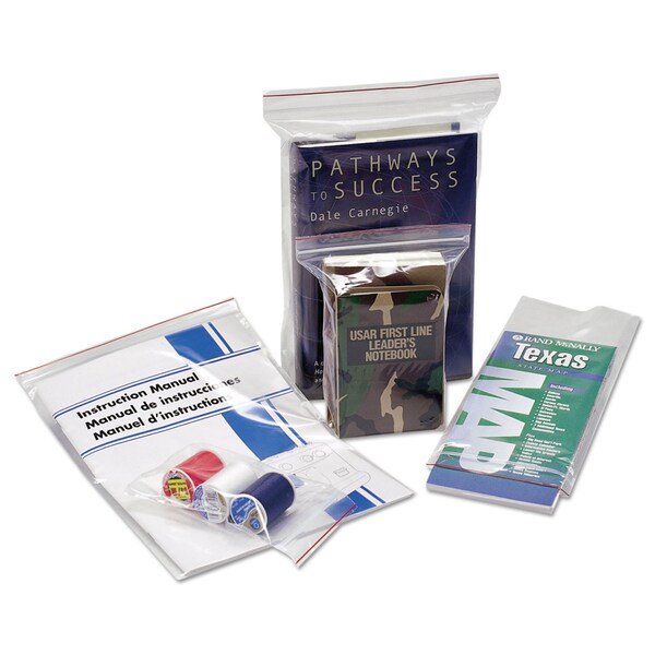Seal Closure Bags, 2 mil, 12" x 12", Clear, PK500