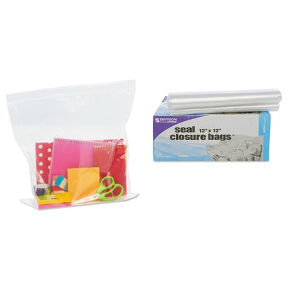 Seal Closure Bags, 2 mil, 12" x 12", Clear, PK500