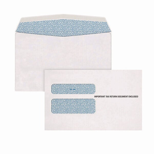 W-2 Peel and Seal Envelopes, Commercial Flap, Self-Adhesive Closure, 5.63 x 9, White, PK15, 15PK