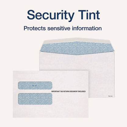 W-2 Peel and Seal Envelopes, Commercial Flap, Self-Adhesive Closure, 5.63 x 9, White, PK15, 15PK