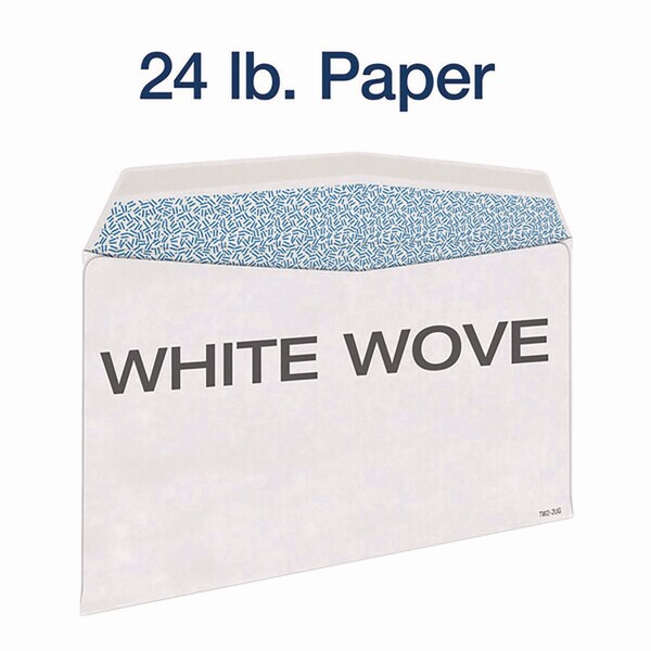 W-2 Peel and Seal Envelopes, Commercial Flap, Self-Adhesive Closure, 5.63 x 9, White, PK15, 15PK