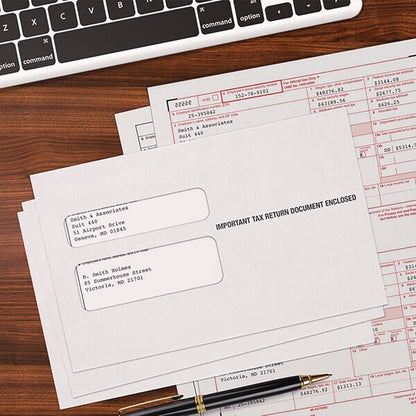 W-2 Peel and Seal Envelopes, Commercial Flap, Self-Adhesive Closure, 5.63 x 9, White, PK15, 15PK