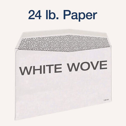 1099 Double Window Envelope, Commercial Flap, Gummed Closure, Contemporary Seam, 5.63x9, White, PK24