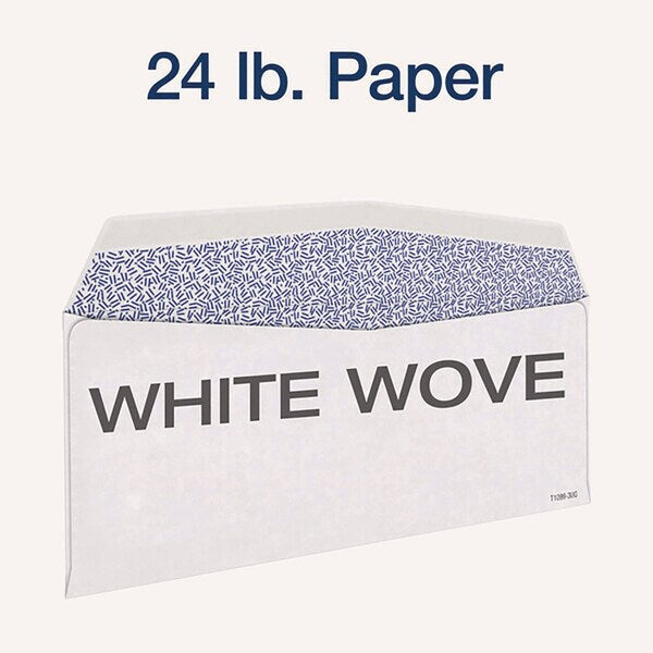1099 Double Window Envelope, Commercial Flap, Gummed Closure, Contemporary Seam, 3.75x8.75, Wt, PK24