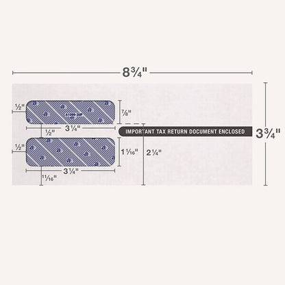 1099 Double Window Envelope, Commercial Flap, Self-Adhesive, Contemporary Seam, 3.75x8.75, Wht, PK24