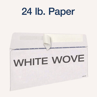1099 Double Window Envelope, Commercial Flap, Self-Adhesive, Contemporary Seam, 3.75x8.75, Wht, PK24