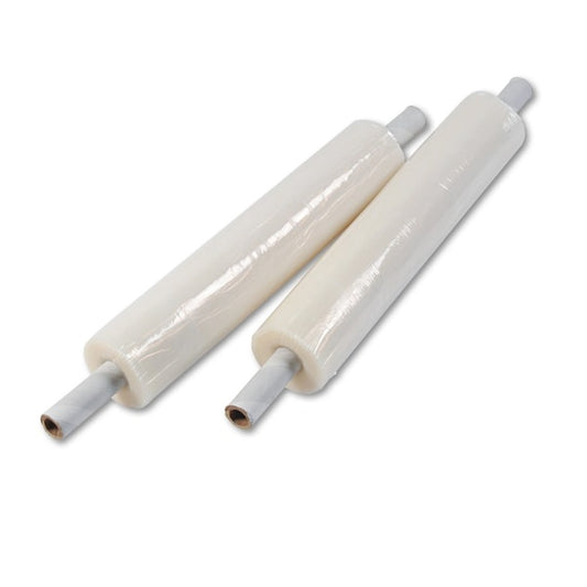Stretch Film, Attach Hndl, 20"x1000ft, PK4, 20" W x 1,000 ft L, Clear