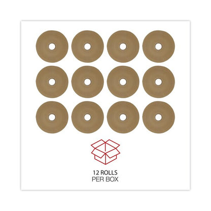 Gummed Kraft Sealing Tape, 3" Core, 2" x 600 ft., Brown, 12/Carton